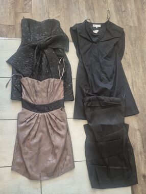 H&M Black and Taupe Mini Dress Lot - Chic Evening Styles